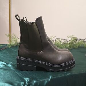 SHEIN Dark Olive Ankle Boots